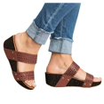 thumbnail image 3 of SMihono Sandales Femmes Été Grande Taille Sandales d'Été pour Femmes à Enfiler Compensées Ajourées Plage Bout Ouvert Sandales Respirantes Chaussures Pantoufle en Liquidation, 3 of 3
