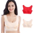 thumbnail image 2 of RKSTN Bras for Women Traceless Comfortable No Steel Ring High Elasticity Stretch 2PC Bras Solid Color Super Soft Breathable Gathering Plus Size Everydays Bras, 2 of 5