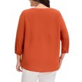thumbnail image 4 of GRACE & GRANDEUR Women's Plus Size Tops Work Round Neck Ruffle Chiffon Blouse Office Top 2X Caramel, 4 of 8