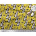 thumbnail image 2 of Soimoi Yellow Polyester Crepe Fabric Insect,Lavender & Vintage Bottle Print Fabric by The Yard 42 Inch Wide, 2 of 3