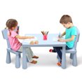thumbnail image 1 of Patiojoy Kids Table and 2 Chairs Set Children Play Activity Table Furniture Set Blue, 1 of 6
