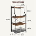 thumbnail image 2 of Kojooin Kitchen Bakers Rack, Microwave Oven Stand with Large Wire Basket, 2 of 8