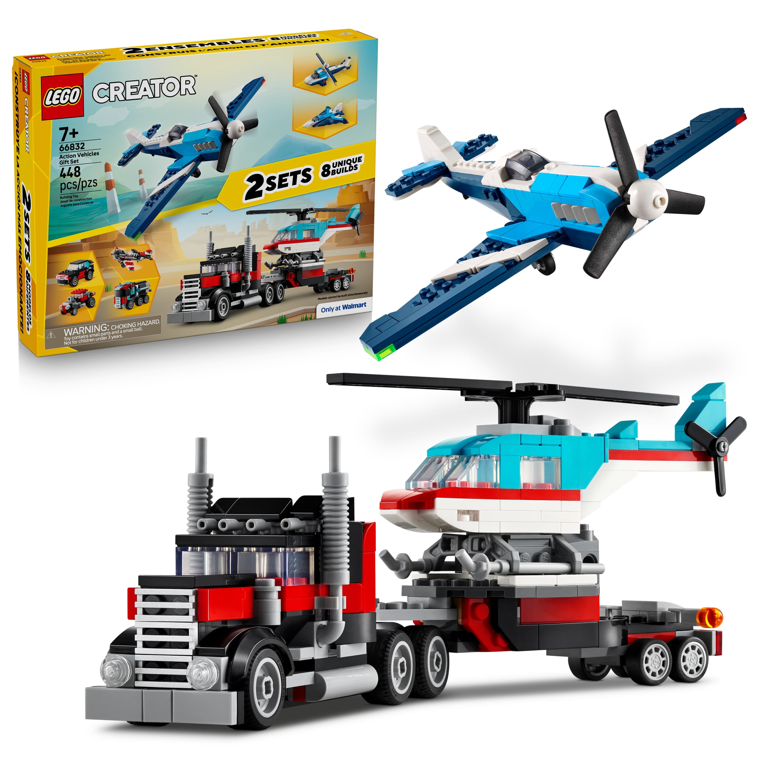 LEGO Creator Action Vehicles Gift Set - Building Toys for Boys & Girls, Ages 7+ - Toy Truck, Helicopter & Plane - Gift for Birthdays - 66832
