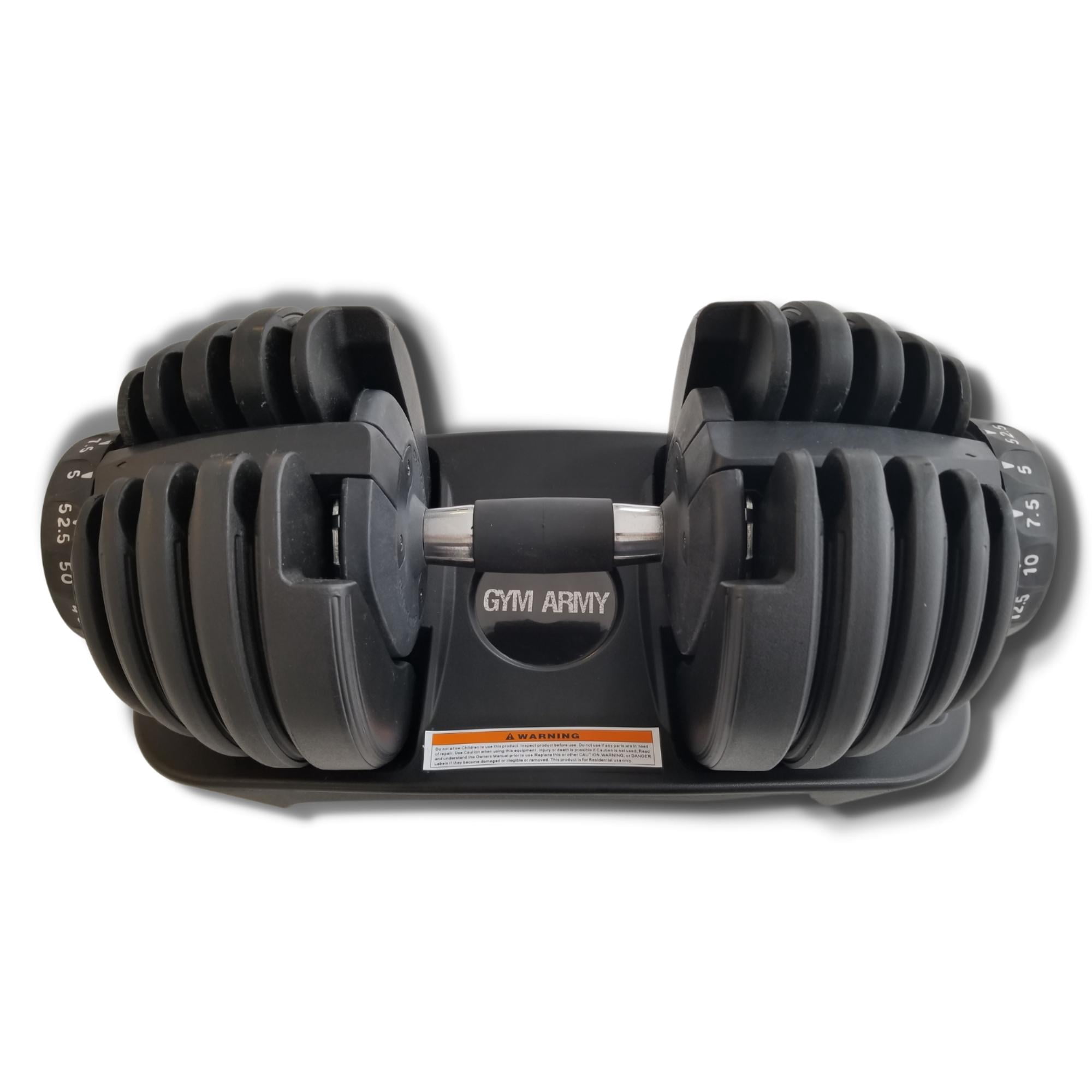 Adjustable Dumbbells - 5lbs to 52.5lbs - Gym Army (Single Dumbbell)