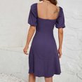 thumbnail image 4 of LOVZFMLL Robe Décontractée pour Femme à Couleur Unie, Col et Manches, Gris, P, 4 of 6