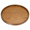 thumbnail image 1 of Unique Bargains 11' Round Wood Serving Tray Decorative Platter Home Kitchen Candle, Brown, 1 of 6