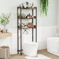 thumbnail image 3 of Costway 3-Tier Over-The-Toilet Bathroom Shelf Metal Frame Space Saver Rack with 4 Hooks, 3 of 10