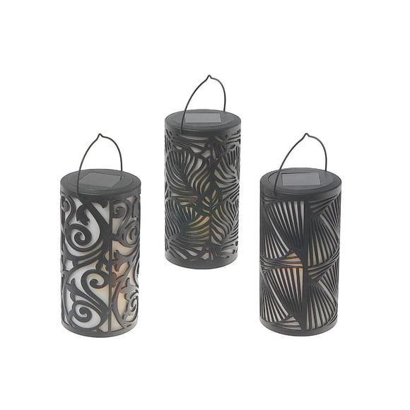 Lanterne Solaire À Cylindre Noir Led Avec Design