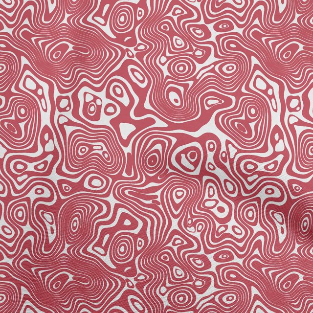 oneOone Cotton Cambric Red Fabric Moire Sewing Material Print Fabric By The Yard 56 Inch Wide