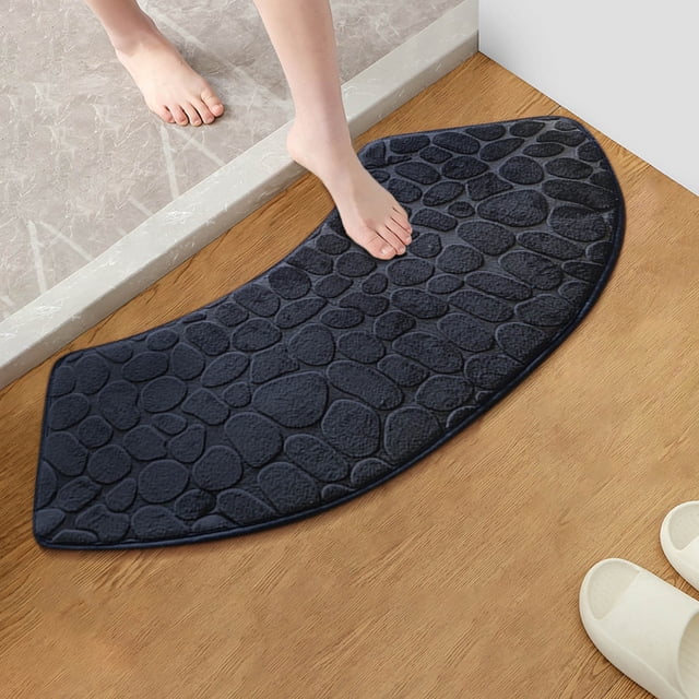 1pc Foam Bath Rug Embossed Bathroom Mat Water Absorbent And Washable Bath Rugs Non-Slip Thick Soft And Comfortable Carpet For Show
