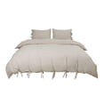 thumbnail image 1 of Washed Cotton Bedding Set Comforter Duvet Cover Pillowcase Tan Queen, 1 of 10