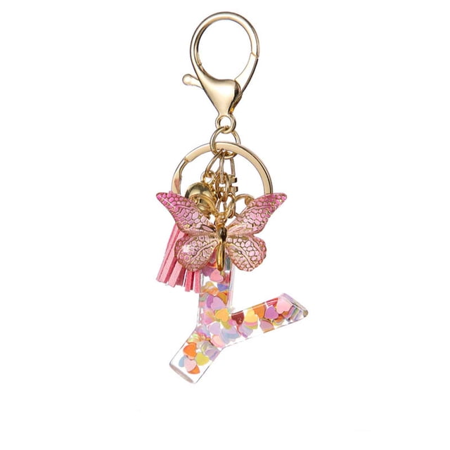 TopLLC New English Letter Keychain Hanger Car Keychain Bag Accessories Suspension components