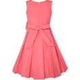 thumbnail image 2 of Girls Dress Color Block Contrast Bow Tie Coral White Party 14 Years, 2 of 7