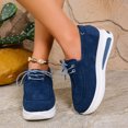 thumbnail image 3 of Chaussures de Marche à Plateforme Compensée pour Femmes Printemps Automne Confortables en Suède à Lacets Épaisses Espadrilles Mode Mocassins, 3 of 8