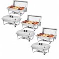 thumbnail image 1 of Ensemble Professionnel de Buffets à 3 Compartiments en Acier Inoxydable, Ensembles de Serveurs et Réchauffe-Buffets de 8 Qt, Plats Rectangulaires Anti-Frottement avec Couvercle et Poêles de Taille 1/3 pour Mariages, Fêtes, Usage Commercial, 1 of 7