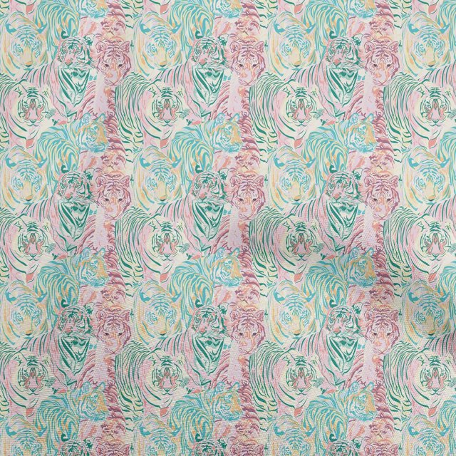 oneOoneCottonCambricLightPinkFabricAnimalFabricForSewingPrintedCraftFabricByTheYard42InchWide