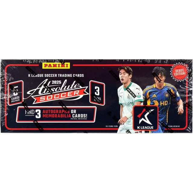 Panini 2025 Absolute K League Soccer Hobby Trading Card Box (3 Autograph or Memorabilia Cards Per Box)