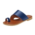 thumbnail image 3 of Fashion Minimalist Flat Thong Toe Ring Wide Fit Sandals, 3 of 4