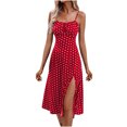 thumbnail image 2 of Aqestyerly Robe Fendue Sans Manches pour Femme, Décontractée, Col Rond, Imprimé, Camisole, Aguichant, Été, Mode, Mode Urbaine, Robe pour Vacances, Plage HWRETIE, 2 of 7