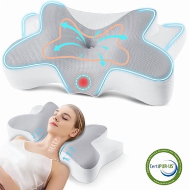 MOONORAH Cervical Pillow for Sleeping Memory Foam Neck Pain Relief Contour Orthopedic Ergonomic Pillows for Women Side Sleepers,Queen Size 26"Lx14.6"Wx5.1"H,Gray