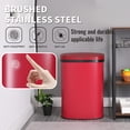 thumbnail image 3 of FDW 13 Gallon (50L) Automatic Sensor Garbage Can, Touchless Kitchen Trash Bin with Lid for Home Office & Bedroom, Stainless Steel, Red, 3 of 7