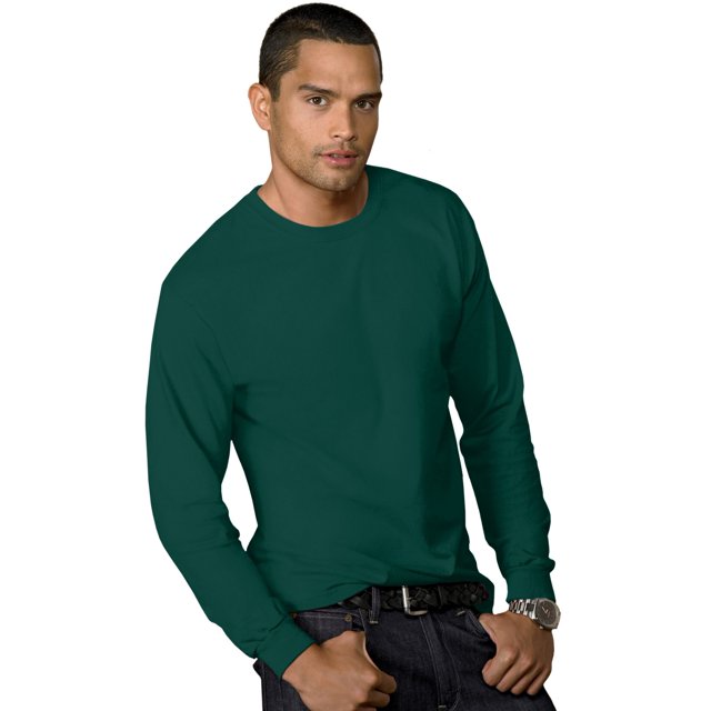 Hanes T-Shirt pour Hommes 5,2 oz COMFORTSOFT, Poids Lourd, TG, Vert Forêt Profond