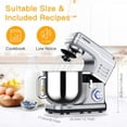 thumbnail image 2 of 7.5 QT Stand Mixer, 10-Speed Tilt-Head Electric Dough Mixer with Stainless Steel Bowl, Includes Dough Hook, Wire Whisk, and Beater, with Splash Guard for Home Cooks, Silver/Black, 2 of 7
