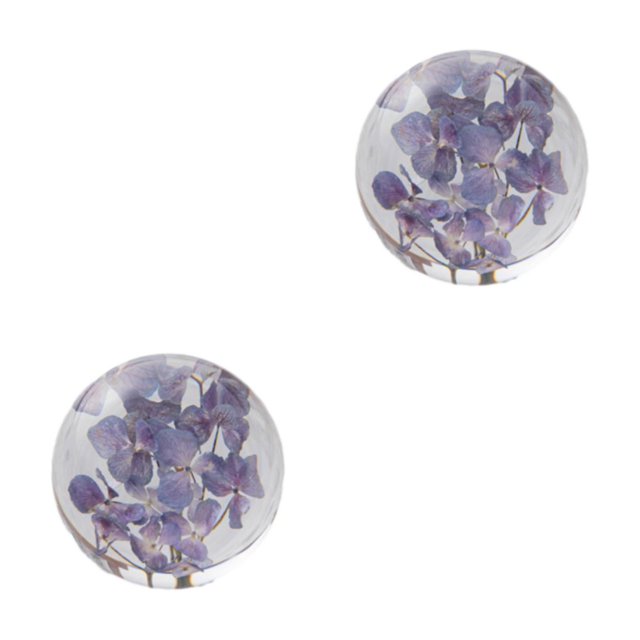 Youkk Decorative Dreamball With Flower Creating Enchanting Atmosphere Resin Gift Hydrangea purple 8cm 2Set