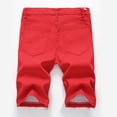 thumbnail image 3 of Cameland Men's Ripped Denim Trunks Stretchy Washed Jeans Trunks Cut-off Classic Fit Biker Jeans Trunks, 3 of 4