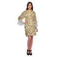 thumbnail image 4 of Moomaya Printed Short Robes For Women Cotton Robes For Women With Lace Trim, 4 of 6