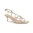 thumbnail image 1 of BLISSFUL STEP Women's Shoes Rhinestone Strap Slingback Kitten Heel Sandals Gold 9.5, 1 of 8