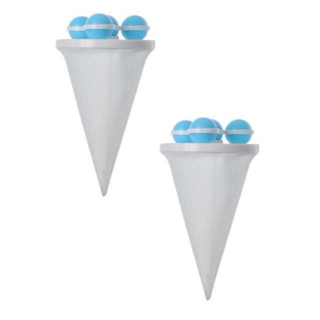 Oleegame 2PC Washing Machine Float Filter Bag Filter Hair Remover Cleaning Decontamination Laundry Ball Clothes Wash Ball Blue