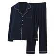 thumbnail image 2 of Gift TIMIFIS Mens Pajama Set Soft Long Sleeve Pajamas for men Lightweight Button Up Sleepwear Lounge Pjs Set With Pockets pring/Summer, 2 of 3