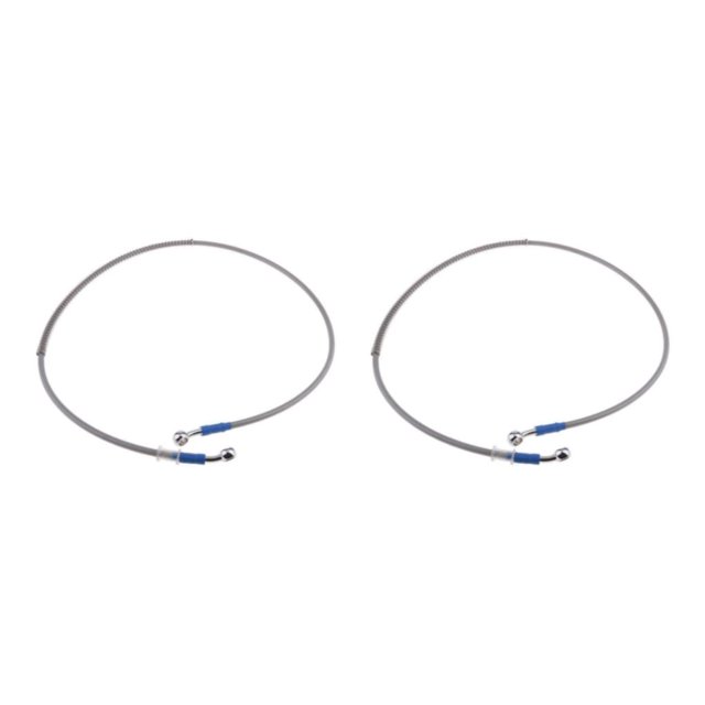 VONKY Motorcycle Brake Oil Hose Line Pipe Fitting Stainless Braided Steel Silver 120cm 2Set