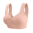 thumbnail image 1 of Bocqde Women's Push Up Bras Solid Color Comfortable Gathering Underwear Daily Bras Front-Closing Wirefree Soft Support Full Coverage Bras, 1 of 2