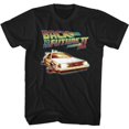 thumbnail image 1 of Back To The Future Car With Flat Wheels Black Adult T-Shirt, 1 of 2