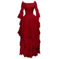 thumbnail image 1 of Robes Gothiques Yourumao pour Femmes, Robe Renaissance Rétro Unie, Grande Taille, Robe Maxi à Épaules Dénudées, Manches Évasées, Costume de Cosplay, Automne Hiver, Robe de Cour Médiévale, 1 of 5
