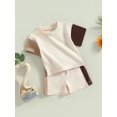 thumbnail image 3 of Fortune Infant Boys Summer Contrast Color Short Sleeve T-Shirts Elastic Waist Shorts 2Pcs Set, 3 of 6