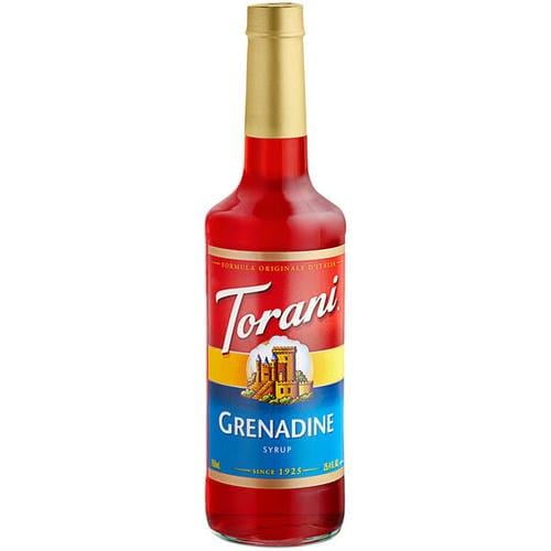 Torani Grenadine Flavoring Syrup – Vibrant Pomegranate-Berry Tang & Brilliant Ruby Red Hue, 750 mL (25.36 oz) Premium Glass Bottle