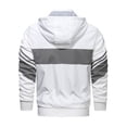 thumbnail image 4 of Qertyioot Men's Contrasting Color Hooded Zipper Casual Warm Windproof Pocket Motorcycle Jacket, 4 of 8