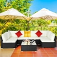 thumbnail image 3 of Costway 7PCS Patio Rattan Sofa Set Sectional Conversation Furniture Set Garden Beige, 3 of 9