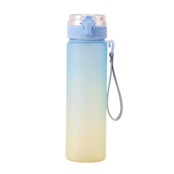 Plastic Cup with Lid 800 ml Gradient Color Portable Straight Drinking Mug with Tea Spacer and Carrying Strap