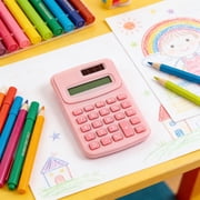 BUTASY Desk Calculator Campus Color Calculator Large Screen 8 Digits Display Office Finance Portable Calculator for Elementary School Students