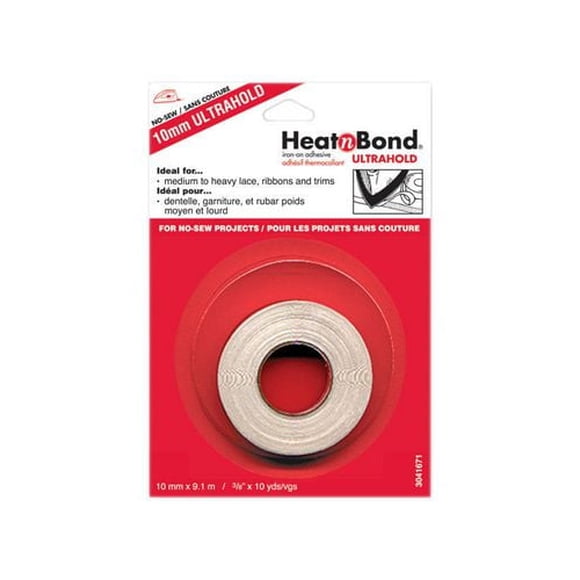 HeatnBond® Ultra Hold Iron-On Adhesive Tape, 10 mm (0.39 in) × 9 m (3/8 in × 10 yd), 9.1 m (9.95 yd)