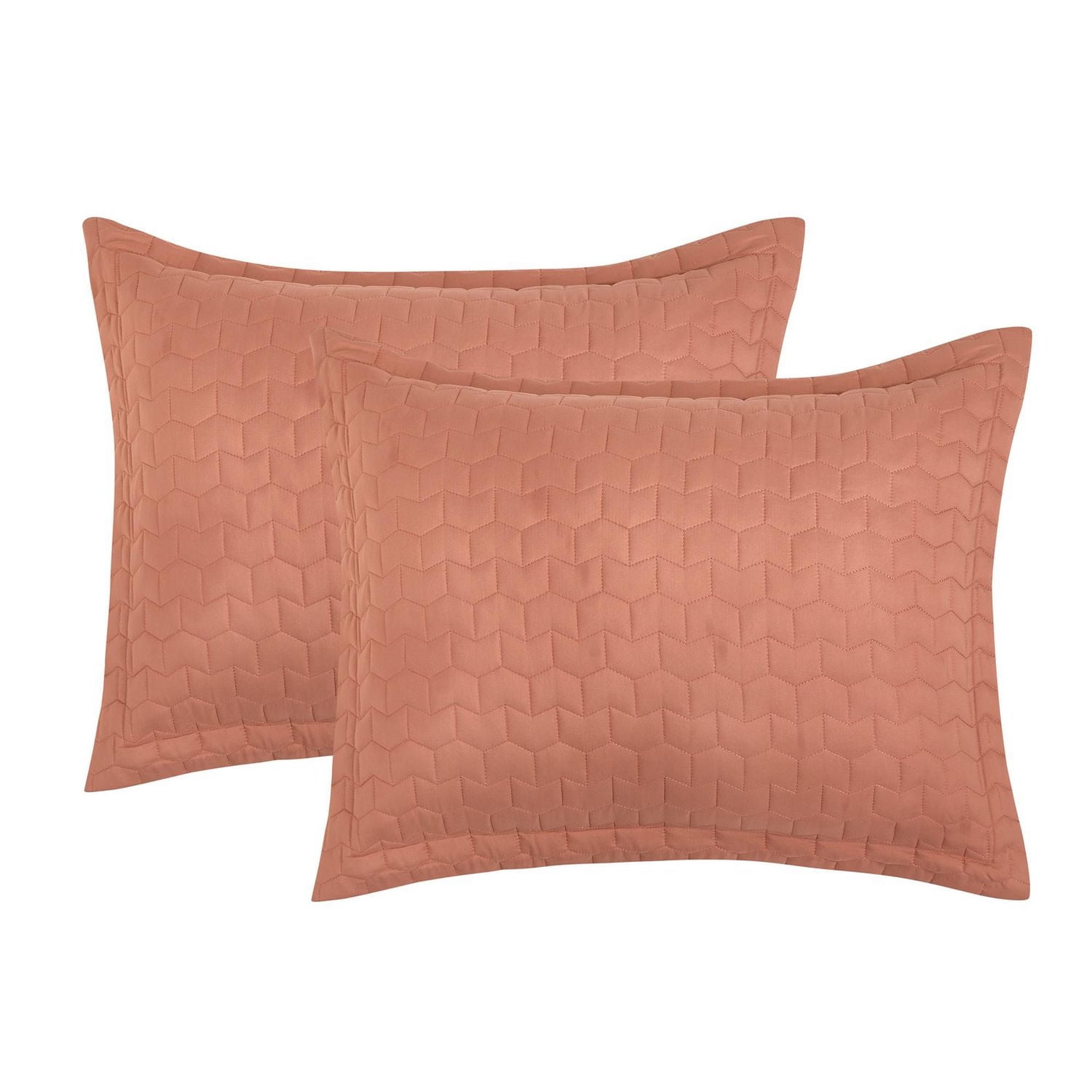 Mainstays Ensemble courtepointe et drap-housse légers tout-en-un - 7pièces, Grand Lit, Corail