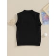 thumbnail image 4 of FOCUSNORM Toddler Sweater Vest Lightweight Sleeveless V Neck Solid Color Pullover Knitted Tank Tops, 4 of 9