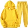 thumbnail image 1 of RKSTN Two Piece Outfits for Women Fall Fashion Sports Tracksuits Long Sleeve Pullover Hoodies Sweatshirt with Solid Color Pants Set with Pockets, 1 of 7