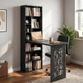 thumbnail image 2 of HOMCOM Bureau Convertible avec Tableau Noir et Étagère Table Multifonction, Noir, 2 of 10