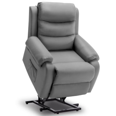Korser Petit Fauteuil Inclinable Élévateur pour Aînés avec Fonction Mémoire en Lin pour Salon, Gris Foncé