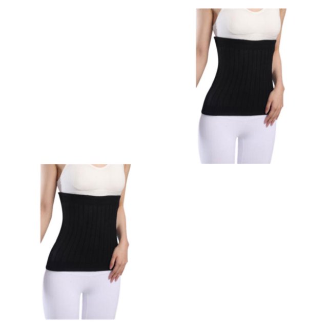 Decodeary Stay Supported And Comfortable Elastic Waist Back Support Skin Friendly And Soft thicken black L 2Set